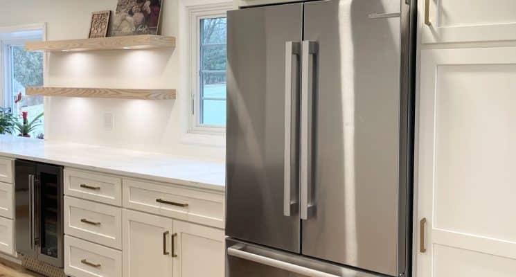 White, Black & Natural Oak Kitchen - Allison Park, PA