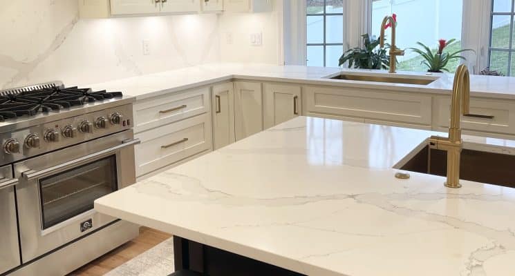 White, Black & Natural Oak Kitchen - Allison Park, PA