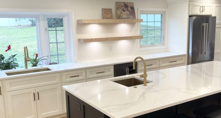 White, Black & Natural Oak Kitchen - Allison Park, PA