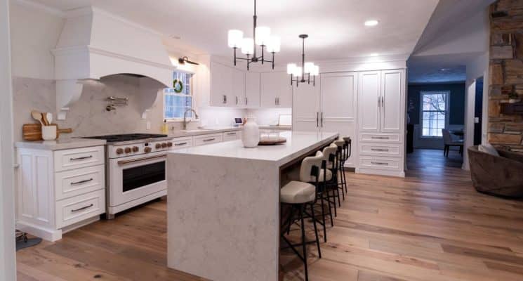 White Kitchen with Waterfall Island - Meadville, PA