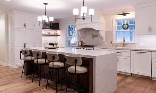 White Kitchen with Waterfall Island - Meadville, PA