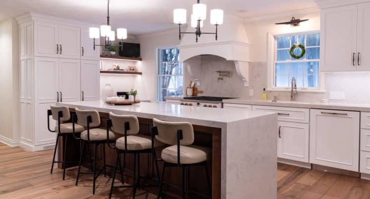 White Kitchen with Waterfall Island - Meadville, PA