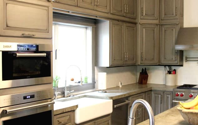 gray-painted-distressed-custom-kitchen-cabinets