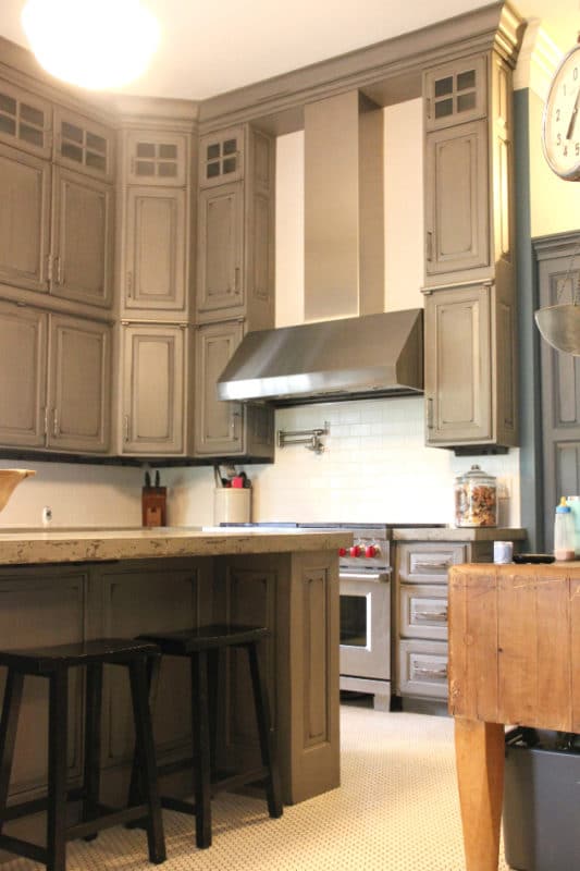 gray-painted-distressed-custom-kitchen-cabinets-TMH14 - Fairfield ...
